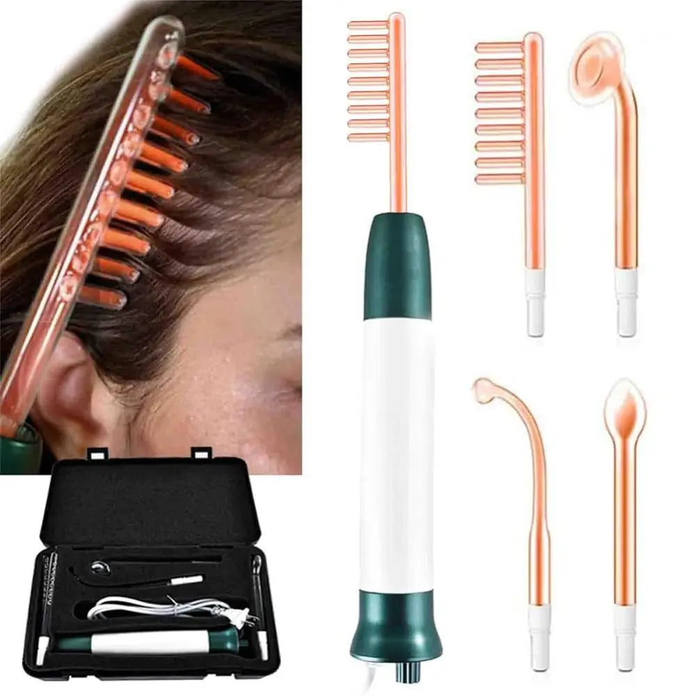 Nourishes Hair Roots Vortex Comb Bundle 4 Settings High Frequency Vortex Hair Growth Wand Easy to Use Facial Machine Hair Care